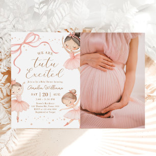 Wir sind Tutu aufgeregt Ballerina Baby Shower Foto Einladung