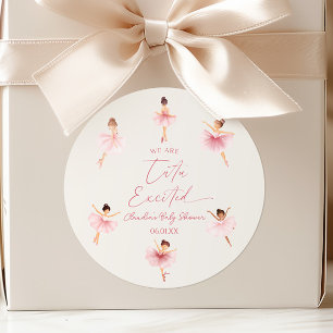 Wir sind Tutu aufgeregt Ballerina Ballet Baby Dusc Runder Aufkleber