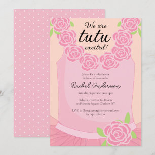 Wir sind Tutu aufgeregt Ballerina Pink Baby Dusche Einladung