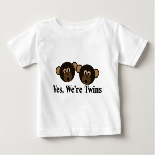 Wir sind Twins 2 Boys Monkeys Baby T-shirt