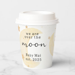 "Wir sind über dem Mond" Baby-Duschpapiertasse Pappbecher