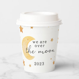 "Wir sind über dem Mond" Baby-Duschpapiertasse Pappbecher