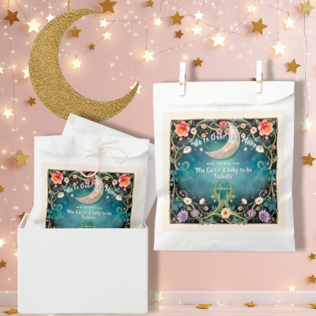 Wir sind über dem Mond, die Pink Floral Girl Babyd Geschenktütchen (Von Creator hochgeladen)