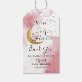 Wir sind über dem Mond, die rosa goldene Dusche Geschenkanhänger