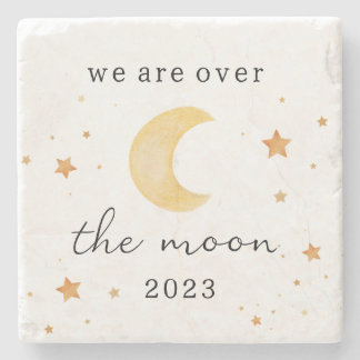 "Wir sind über dem Mond" Papierserviette Steinuntersetzer