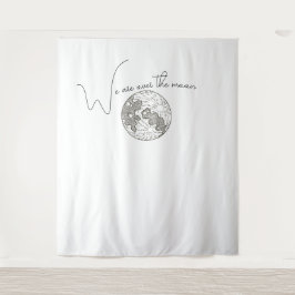 Wir sind über dem Mond und haben eine Babydusche Wandteppich