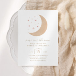 Wir sind über dem Moon Pink Gold Girl Baby Shower  Einladung