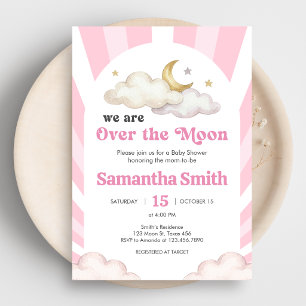 Wir sind über den Mond Baby Shower Einladung