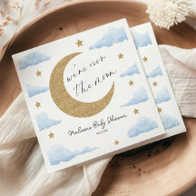 Wir sind über den Mond Blau Himmels-Baby-Party