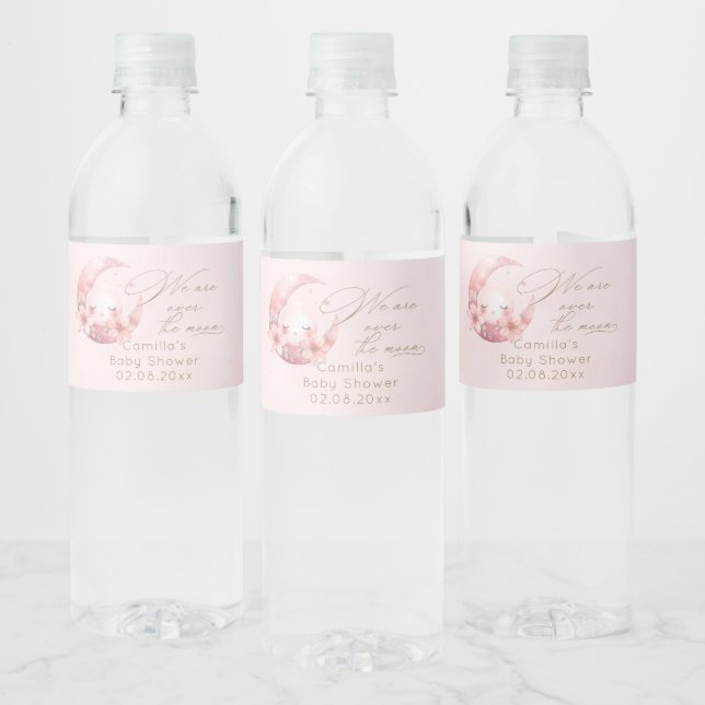 Wir sind über der Mond-Girl-Babydusche (Flaschen)