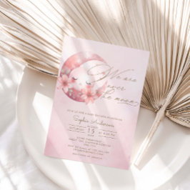 Wir sind über der Mond Girl Dusche Einladung