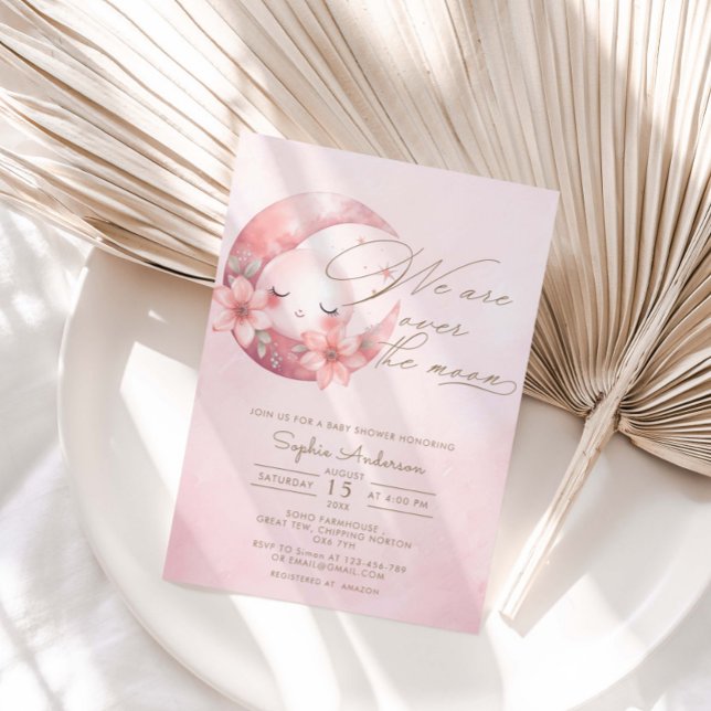 Wir sind über der Mond Girl Dusche Einladung (Von Creator hochgeladen)