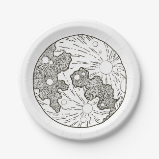 Wir sind über der Monddusche Pappteller