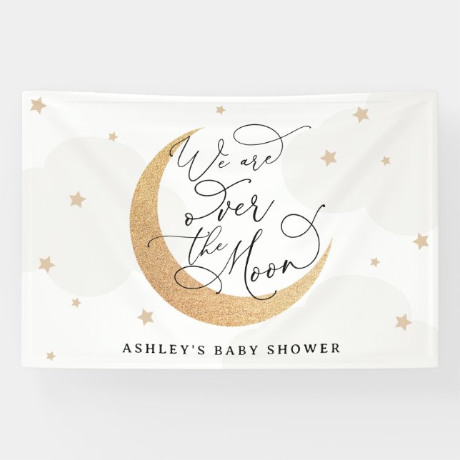 Wir sind über der neutralen Babydusche des Mondes Banner (Horizontal)