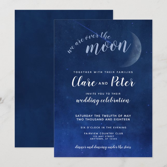 Wir sind über die Hochzeit der Sternenflotte Einladung (Vorne/Hinten)
