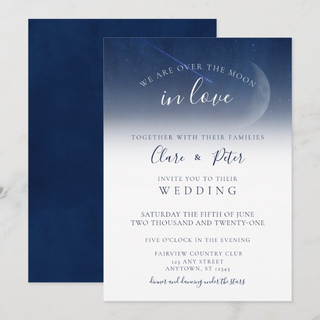 Wir sind über die Hochzeit der Sternenflotte Einladung (Vorne/Hinten)