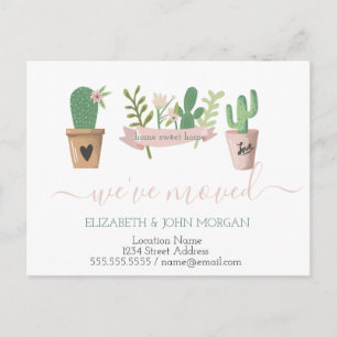 Wir sind umgezogen, Cactus Ankündigung Postkarte