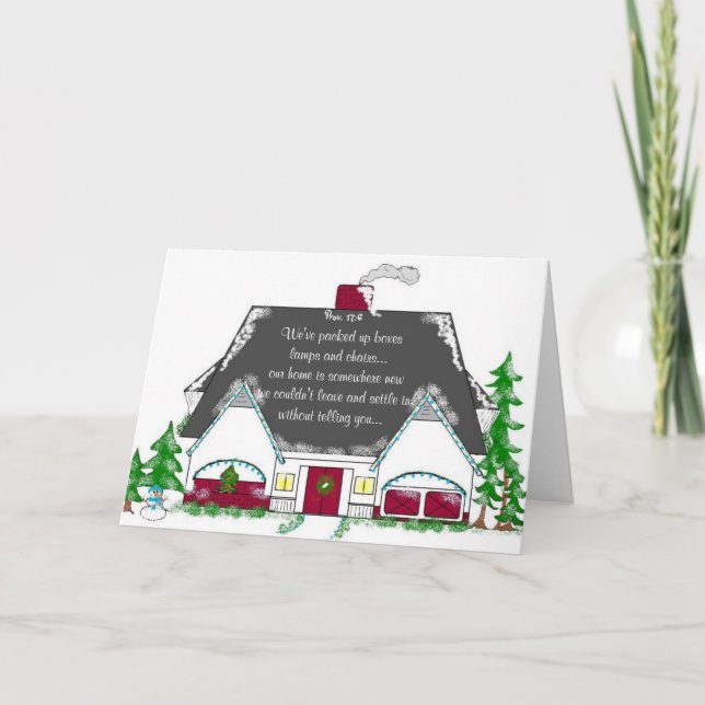 Wir sind… umgezogen feiertagskarte (Vorderseite)