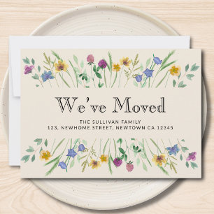 Wir sind umgezogen Floral Moving Ankündigung