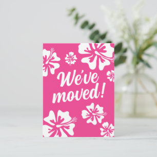 Wir sind umgezogen Hawaii-Blumen-Umzug Postkarte