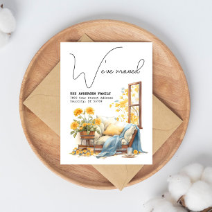 Wir sind umgezogen Neue Adresse Floral Aquarell Um Ankündigungspostkarte
