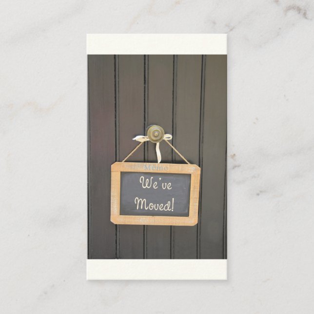 Wir sind umgezogen - neue Ankündigung Begleitkarte (Vorderseite)