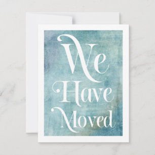 Wir sind umgezogen Typography Distressed Teal Kart Einladung