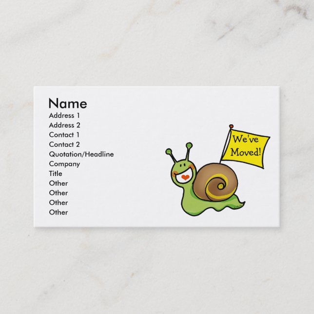 Wir sind umgezogen! visitenkarte (Vorderseite)