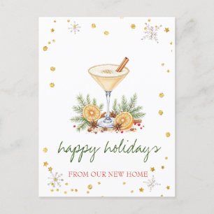 Wir sind umgezogen,Weihnachtscocktail Orange Schne Ankündigungspostkarte