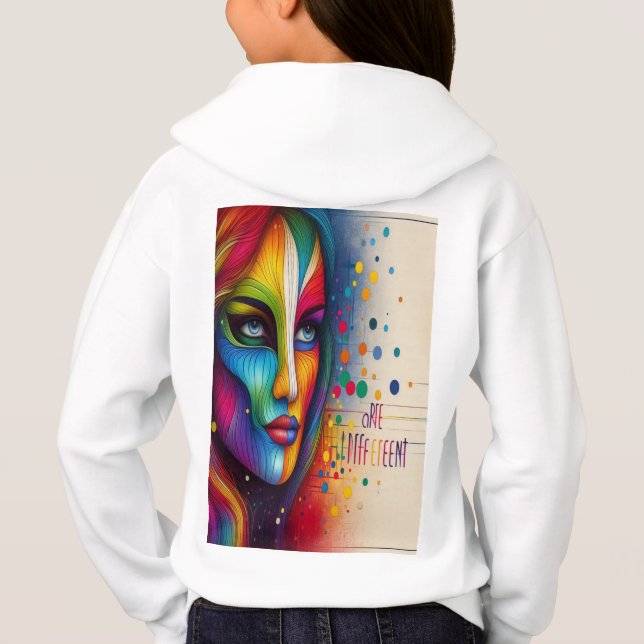 WIR SIND UNTERSCHIEDLICH - Abstrakte digitale Kuns Hoodie (Rückseite)