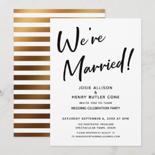 Wir sind Verheiratet moderne Hochzeitsempfehlung G Einladung
