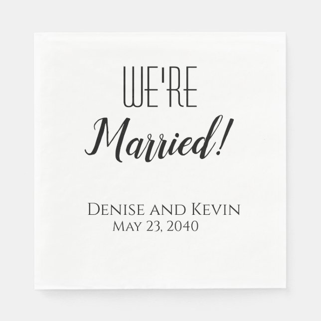Wir sind Verheiratet Personalisierte Hochzeit Napk Serviette (Vorderseite)