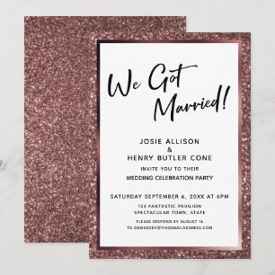 Wir sind verheiratet! Rose Gold Glitter nur für di Einladung
