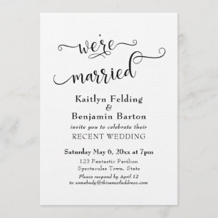 Wir sind verheiratet Typografie Hochzeitsempfang n Einladung