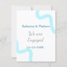 Wir sind verlobt blaugraue Aquarellspirale stilvol
