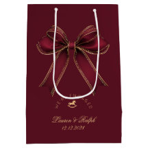 Wir sind verlobt Elegant Burgund Goldene Schleife 