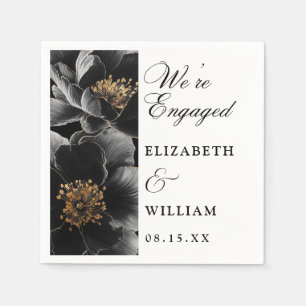 Wir sind verlobt - Elegante Blumeneinladung zur Ve Serviette