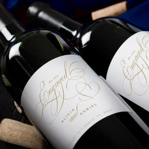 Wir sind verlobt Junggesellenparty Weinetikett