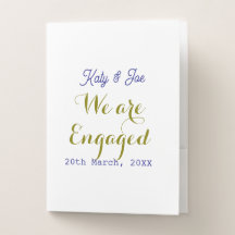 Wir sind verlobt lila gold name datum elegant einf