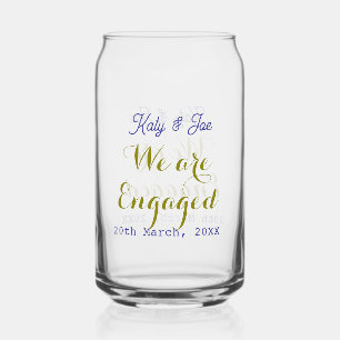 Wir sind verlobt lila gold name datum elegant einf dosenglas