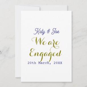 Wir sind verlobt lila gold name datum elegant einf einladung