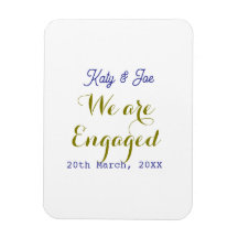 Wir sind verlobt lila gold name datum elegant einf