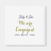 Wir sind verlobt lila gold name datum elegant einf
