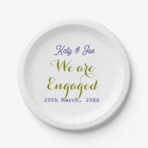 Wir sind verlobt lila gold name datum elegant einf