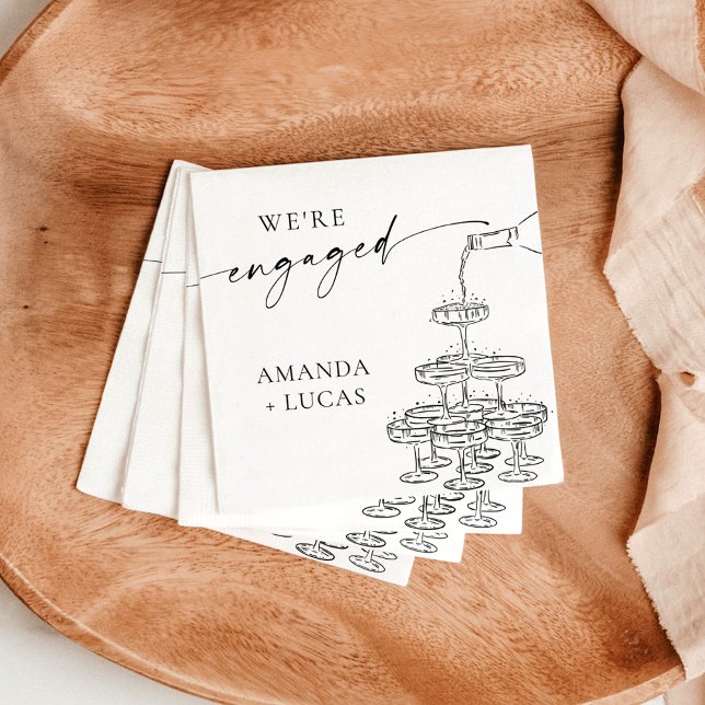Wir sind Verlobt Napkins, Minimalistischer Champag Serviette (Von Creator hochgeladen)