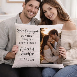 Wir sind verlobt: Personalisiertes Foto-Wurfkissen Kissen