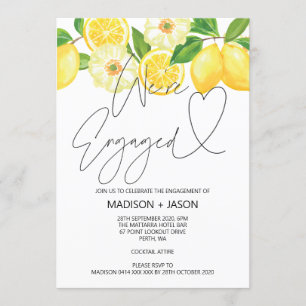 Wir sind Verlobt Summer Engagement Party Lemon Einladung
