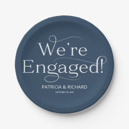 Wir sind Verlobte Engagement Party Blue Pappteller