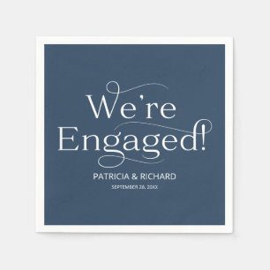 Wir sind Verlobte Engagement Party Blue Serviette