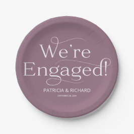 Wir sind Verlobte Engagement Party Lila Pappteller